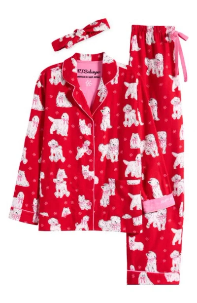 Pj Salvage Print Flannel Pajamas In Red