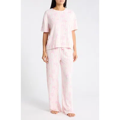 Pj Salvage Print Relaxed Fit Pajamas In Pink