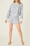 Pj Salvage Print Waffle Knit Short Pajamas In Gray