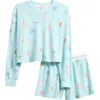 Pj Salvage Print Waffle Knit Short Pajamas In Multi