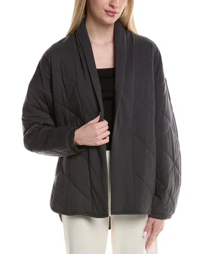 Pj Salvage Quilted Jersey Jacket In Black