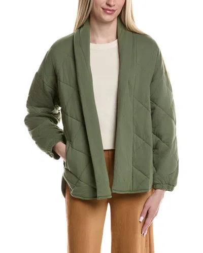 Pj Salvage Quilted Jersey Jacket In Green