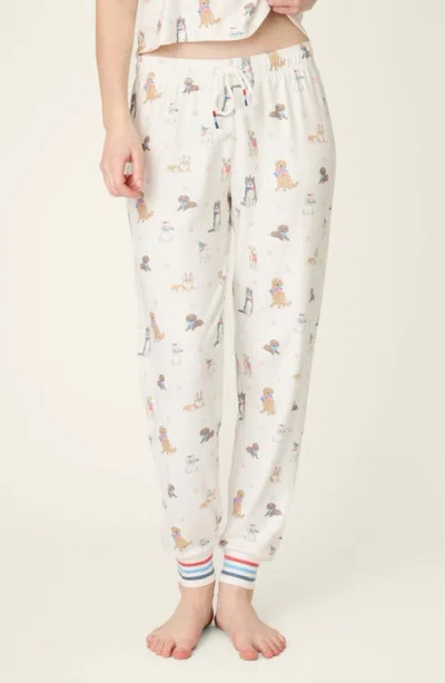 Pj Salvage Red, White & Woof Jersey Pajama Pants