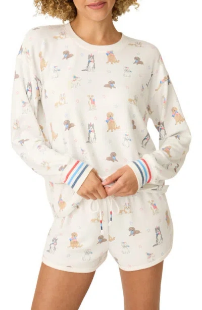 Pj Salvage Red, White & Woof Jersey Pajama Top In Multi