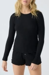 Pj Salvage Reloved Peachy Rib Pajama Top In Black
