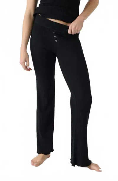 Pj Salvage Reloved Rib Knit Pajama Pants In Black
