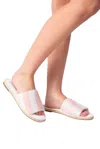 Pj Salvage Resort Striped Essential Slides In Pink Rose In Pink