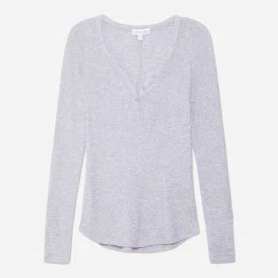 Pj Salvage Ribbed Jersey Long Sleeve Top In Heather Grey In Purple