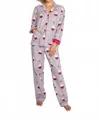 Pj Salvage Rise And Wine Flannel Pajama Set In Grey In Gray