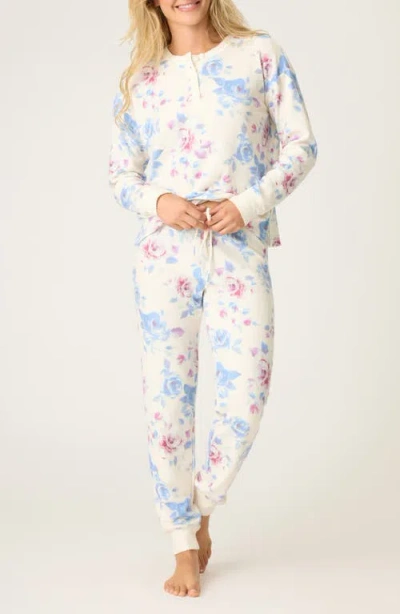Pj Salvage Rodeo Rose Thermal Pajamas In White