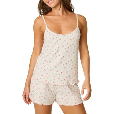 Pj Salvage Cloud Pajama Cami Romantic Roses In White