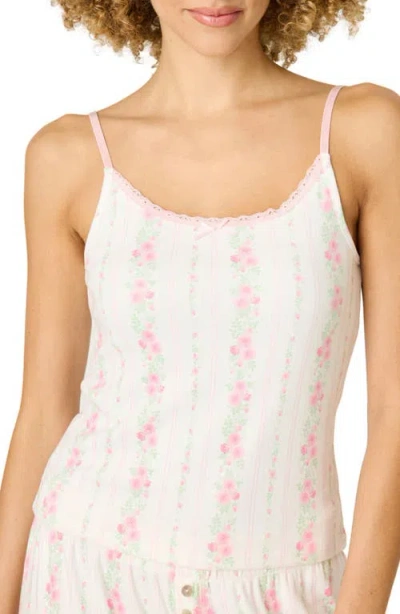 Pj Salvage Roses Are Pink Double Brushed Pointelle Camisole In White