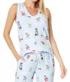 Pj Salvage Ruffin' It Tank Top In Ice Blue In Blue