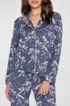 Pj Salvage Run Wild Pajama Long Sleeve Top In Dark Denim