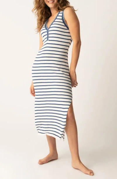 Pj Salvage Seaside Charm Stripe Midi Dress In Ivory