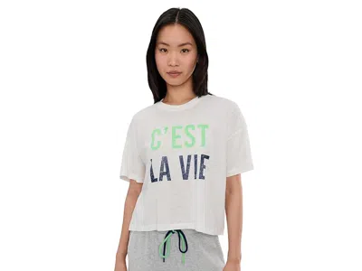 Pj Salvage Short Sleeve T-shirts C'est La Vie In White