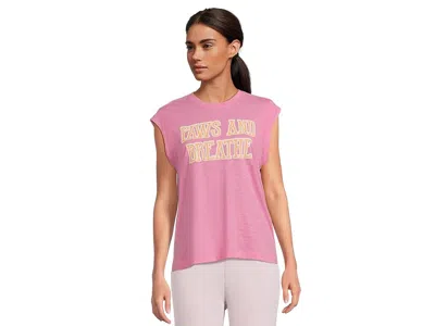 Pj Salvage Short Sleeve T-shirts Paws And Breathe In Pink