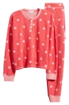 Pj Salvage Pj Savage Ski Jammie Classics Printed Pajama Set In Red