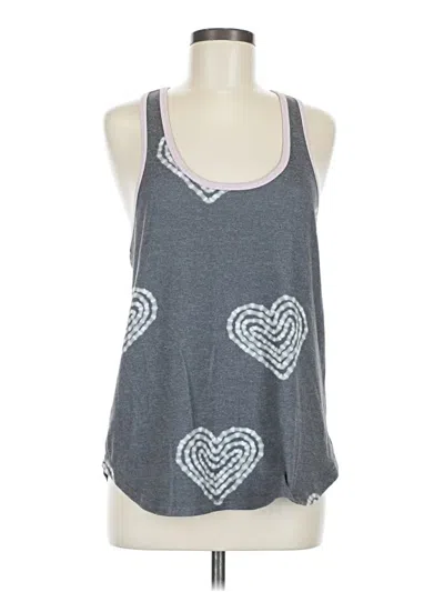Pre-owned Pj Salvage Sleeveless Top Gray Hearts Pattern Sweetheart Neckline Tops