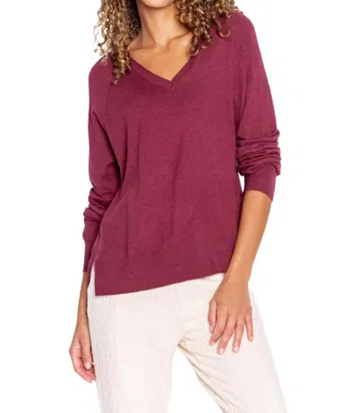 Pj Salvage Slounge Garden Long Sleeve Top In Bordeaux In Red