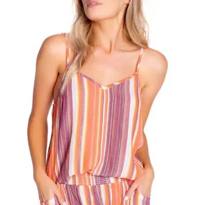 Pj Salvage Slow Jams Stripe Tank In Pink Multi