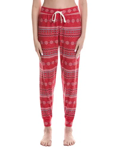 Pj Salvage Snowflake Kiss Jam Pant In Red