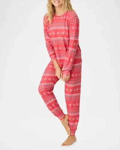 Pj Salvage Snowflake Kisses Pj Set In Red