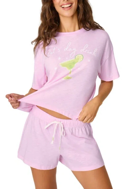 Pj Salvage Softee Cotton & Modal Short Pajamas In Pink