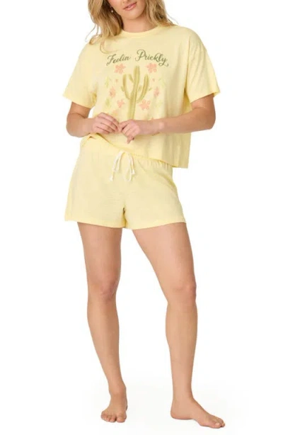 Pj Salvage Softee Cotton & Modal Short Pajamas In Yellow