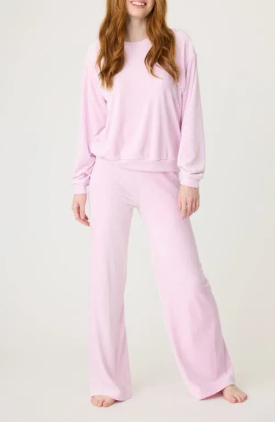 Pj Salvage Spread Love Velour Pajamas In Lilac Snow