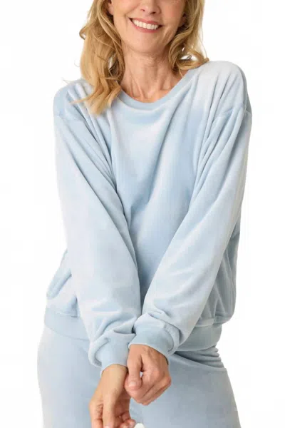 Pj Salvage Spread Love Velvour Long Sleeve Top In Bluestone