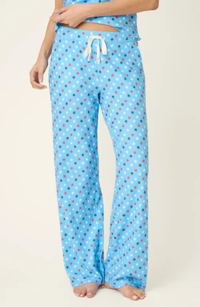 Pj Salvage Star Spangled Jersey Pajama Pants In Blue