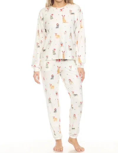Pj Salvage Stars & Paws Pajama Set In Ivory In Multi