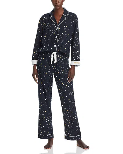 Pj Salvage Espresso Martini Flannel Pajama Set In Slate