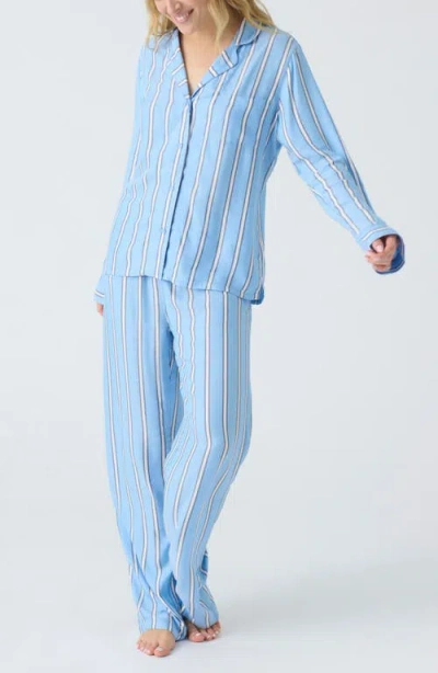 Pj Salvage Stripe Hype Pajamas & Head Wrap Set In Peri