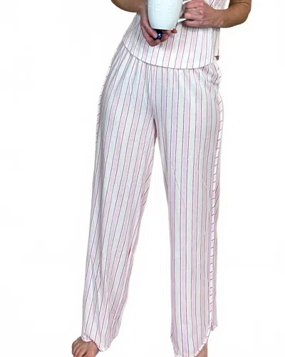 Pj Salvage Stripe Loved Straight Pants In Ivory In Multi