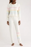 Pj Salvage Stripe Pajama Joggers In White