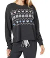 Pj Salvage Summit View Long Sleeve Top In Heather Slate