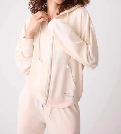 Pj Salvage Sun Stripe Lounge Hoodie In Stone In White