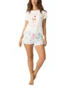 Pj Salvage Sundae Best Cotton Blend Pajama Shorts In Blue Mist