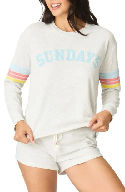Pj Salvage Sunday Funday Pajama Sweatshirt In White