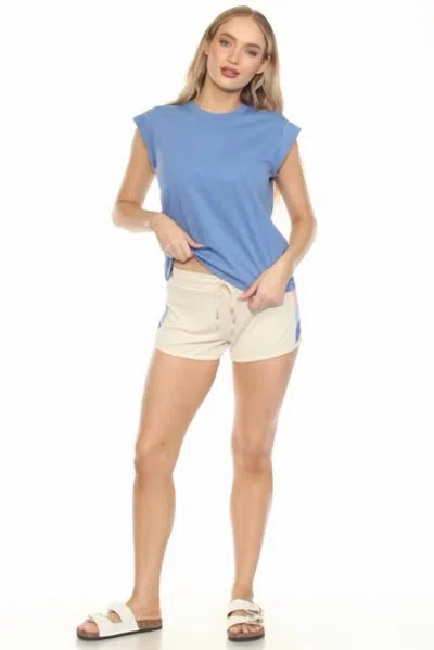 Pj Salvage Sunrise Stripe Lounge Shorts In Stone In White