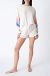 PJ SALVAGE SUNRISE STRIPES FRENCH TERRY DRAWSTRING SHORTS