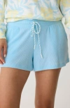 Pj Salvage Sunshine Fields Waffle Knit Pajama Shorts In Light Sky