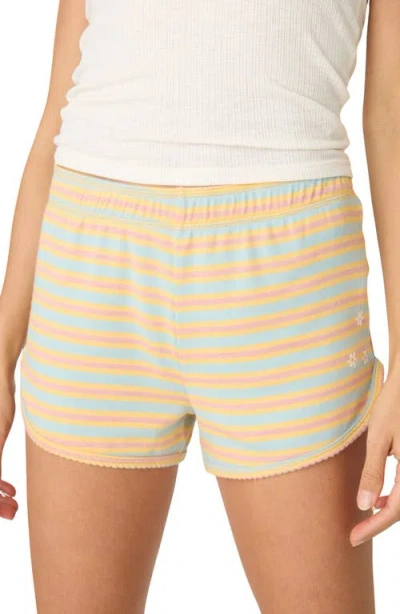 Pj Salvage Sunshine Mind Pajama Shorts In Yellow Multi