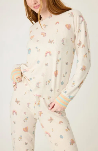Pj Salvage Sunshine Mind Pajama Top In Light Oatmeal