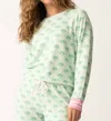 Pj Salvage Peachy Party Courtside Long Sleeve Top In Spring Green