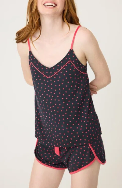 Pj Salvage Sweet Dreams Camisole Top In Black In Blue