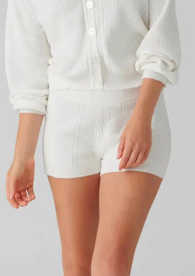 Pj Salvage Sweetheart Pointelle Shorts In Ivory In White