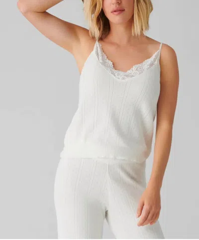 Pj Salvage Sweetheart Pointelle Tank In Ivory In Multi